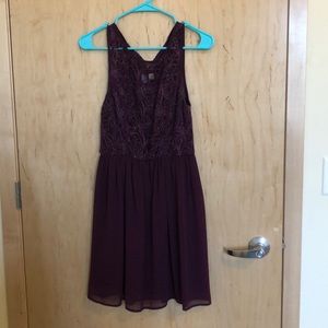 Dark Purple Lace Cocktail Dress
